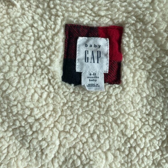 Baby Gap Lined Sherpa Jacket 6-12M - Picture 2 of 3